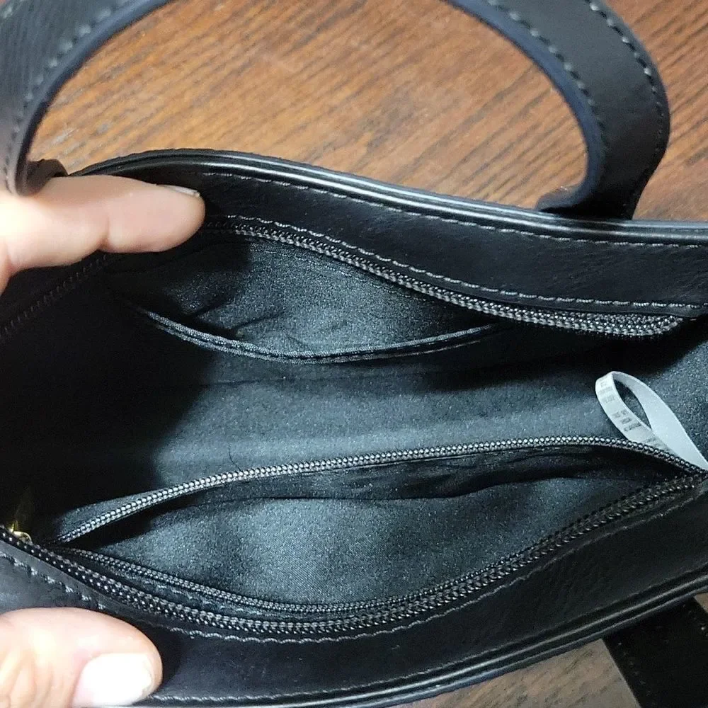 Fossil Maisie Mini Satchel in metallic black/gunmetal